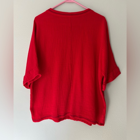 Dokotoo Women’s 3/4 Sleeve V Neck Casual Loose Tunic Top W/Chest Pocket Size L - Picture 2 of 5